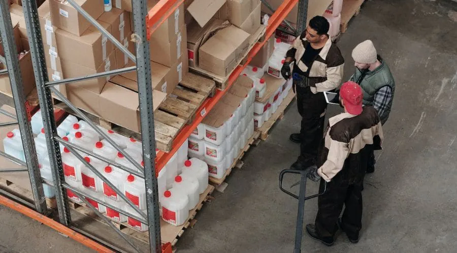 people working in a warehouse
