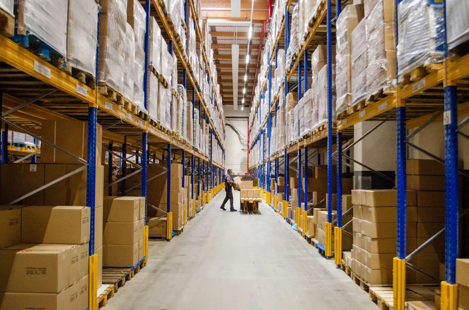 A Fressnapf distribution warehouse aisle